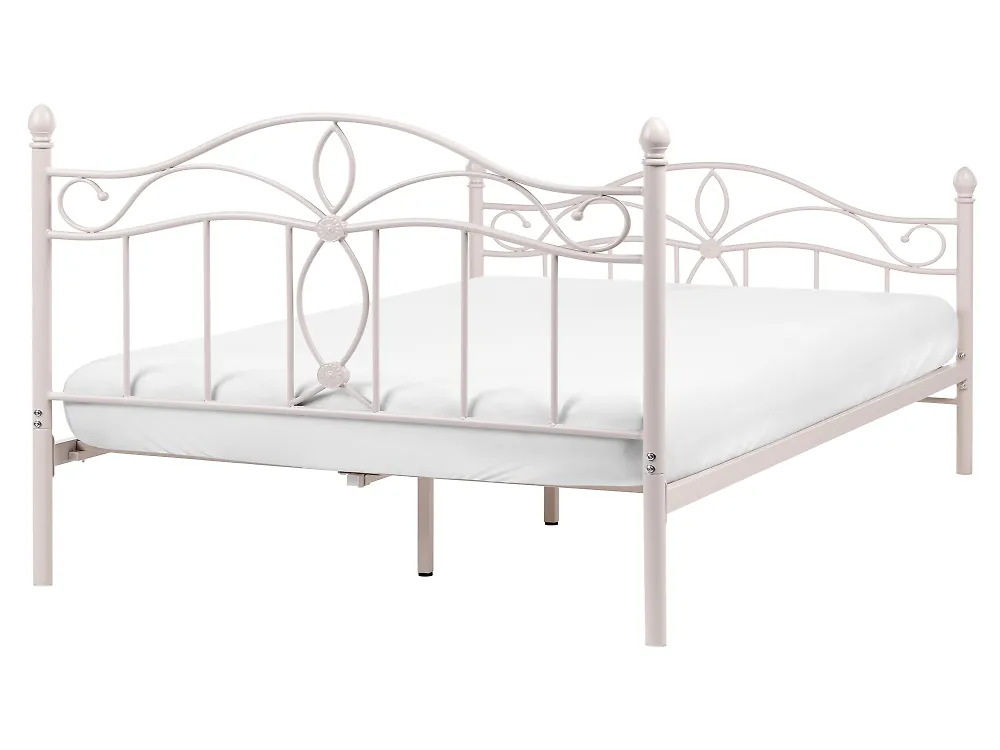 Bed Metal ANTLIA 160 x 200 cm (EU King Size) Light Beige_1165293
