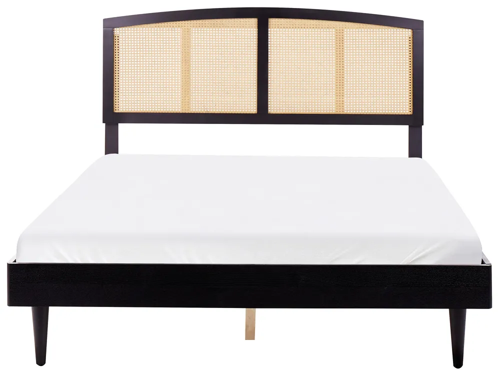 Bed Rattan VARZY 160 x 200 cm (EU King Size) Black_949803
