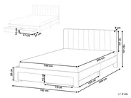 Bed with Storage Drawers LONZAC Velvet Beige 160 x 200 cm (EU King Size)_1014712