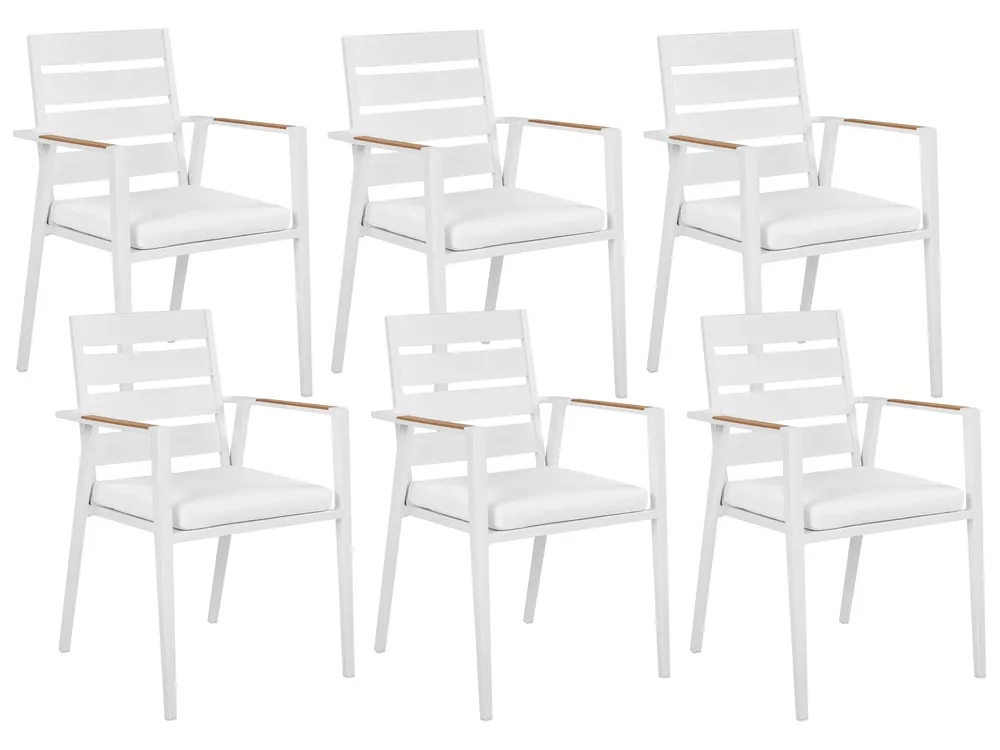 Garden Dining Set 6 Seater VALCANETTO/TAVIANO Metal White_922611