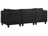 Canapé modulable 3 places en tissu noir avec pouf ottoman FEVIK_781292