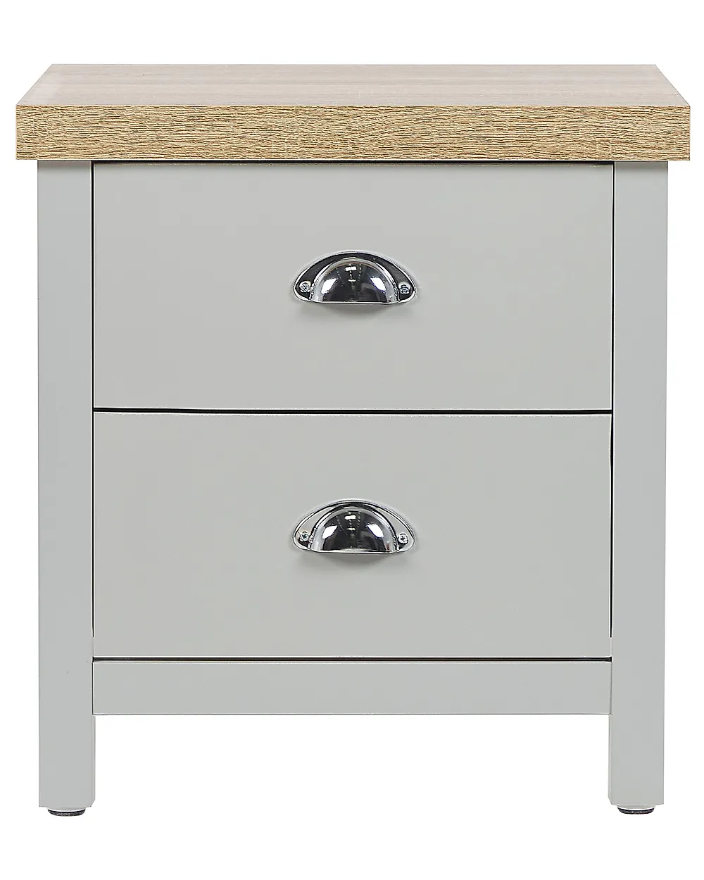 Table De Chevet Lapin Moderne - 2 Tiroirs, Bois Clair Et Blanc, Pour Chambre D'enfant