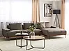 Corner Sofa MARIFERD Fabric Brown Left Hand