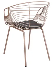 Set of 2 Dining Chairs HOBACK Metal Beige_907833