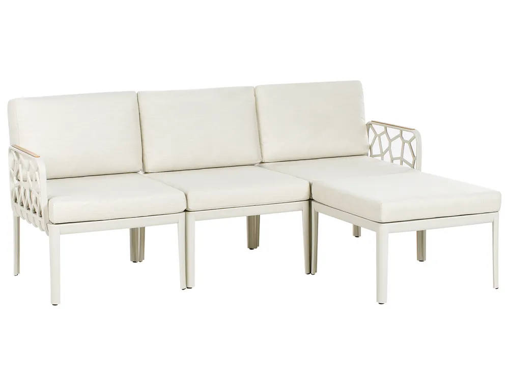 Garden Sofa Set 4 Seater ERICHE Light Beige_978004