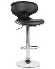 Set of 2 Bar Chairs CONWAY Swivel Faux Leather Black_743416