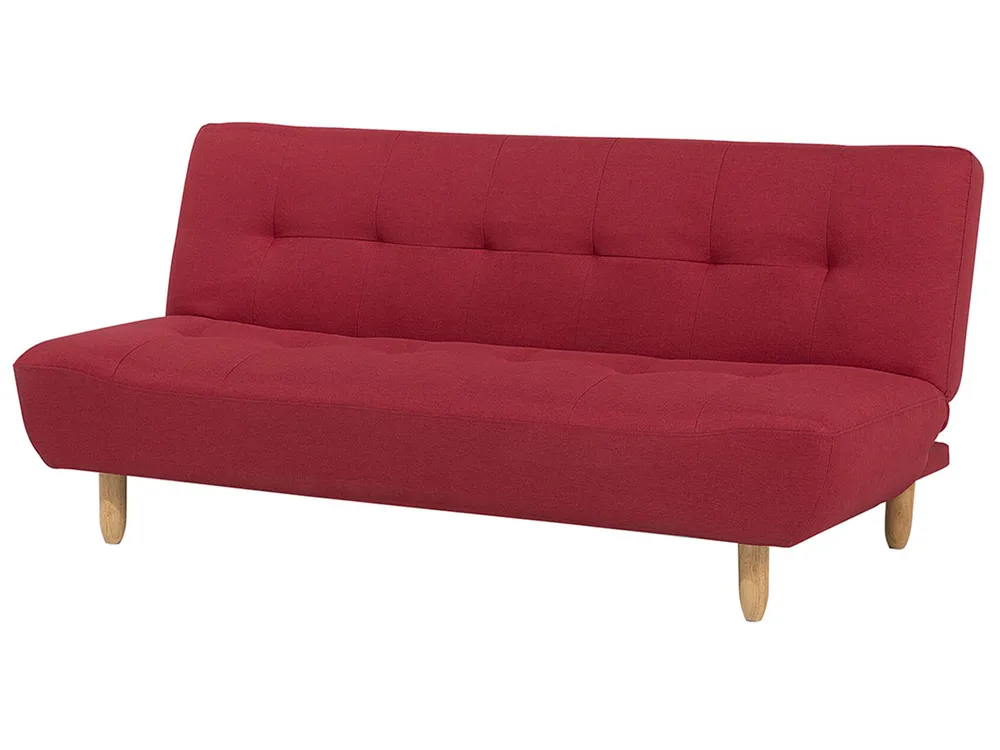 Sofa Bed 3 Seater ALSTEN Fabric Red_806964