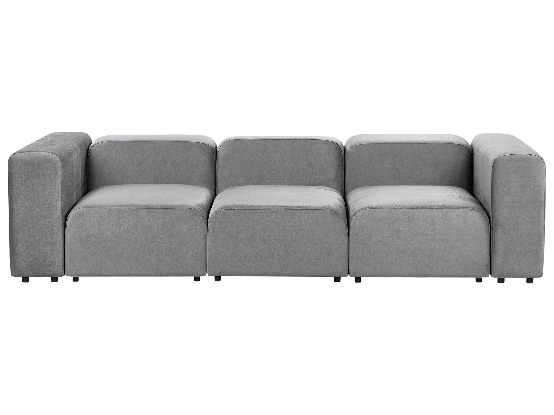 3 Seater Modular Velvet Sofa Grey FALSTERBO_919369