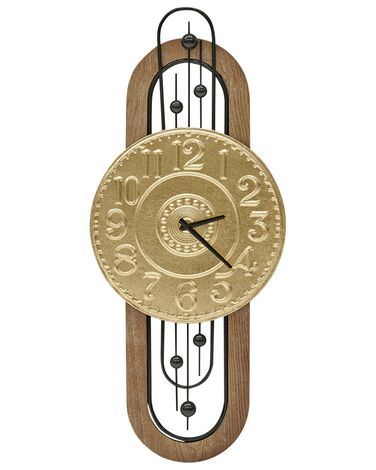 Iron Wall Clock 36 x 83 cm Gold NOBELIUM