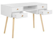 Scrivania LEVIN 110 cm 55 cm con Cassetti Bianco_800475