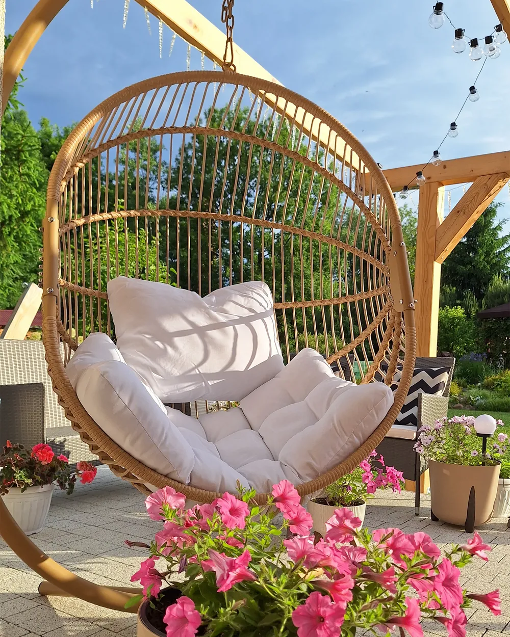 Silla colgante con soporte ACRI Beige