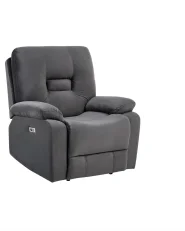 Electric Recliner Chair BERGEN  Velvet Dark Grey_1071154
