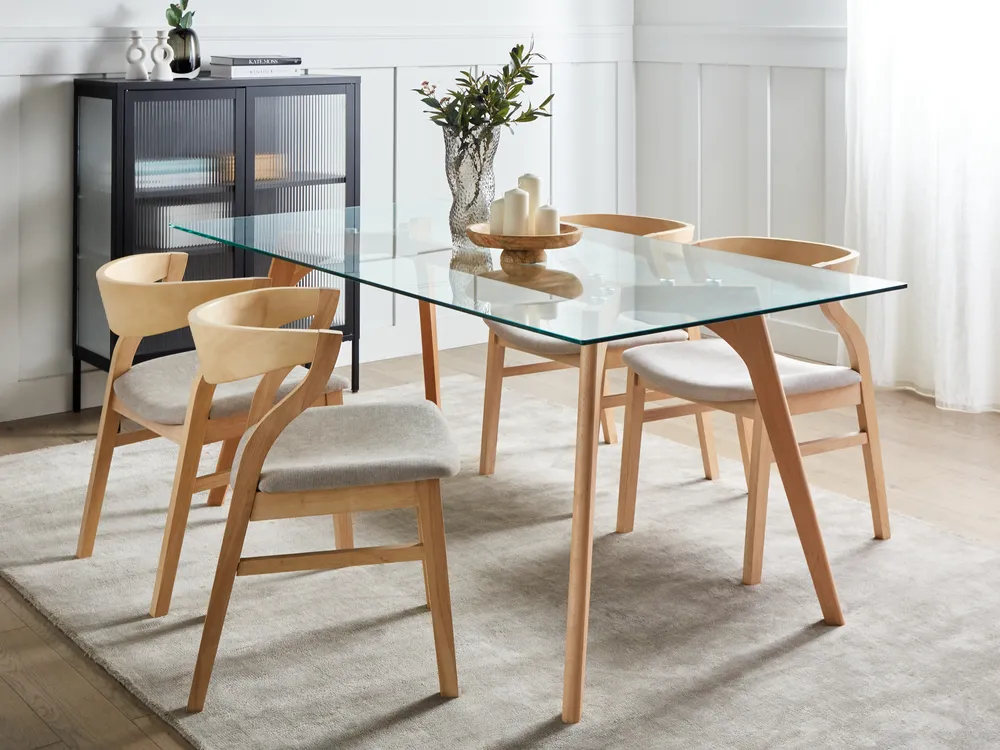 Dining Table HUDSON Transparent 180 cm 90 cm Tempered Glass