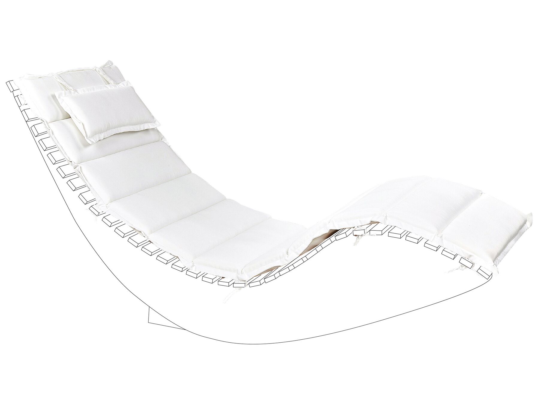 Sun Lounger Pad Cushion White BRESCIA_897682