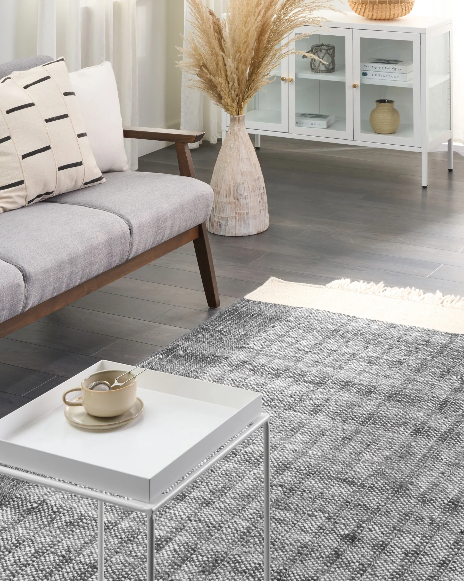 Rug ATLANTI Black 140 x 200 cm Wool_847259