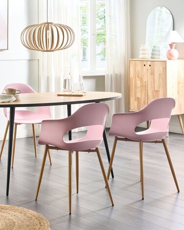 Set of 2 Dining Chairs Pink UTICA