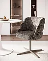 Silla de comedor giratoria YOUNGSTOWN Tela Gris pardo