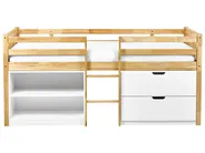 Mid Sleeper Bed Wood SUSVILLE 90 x 200 cm (EU Single) Light Brown_935470