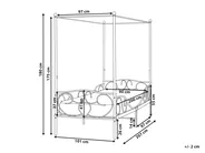 Four Poster Bed Metal SORMERY 90 x 200 cm (EU Single) Light Beige_1073133
