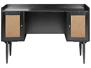 Home Office Desk RATANA 130 cm x 50 cm Black_1191766