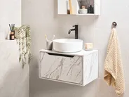 Wall Mounted Vanity Unit PETROLINA 60 cm White Marble_978104