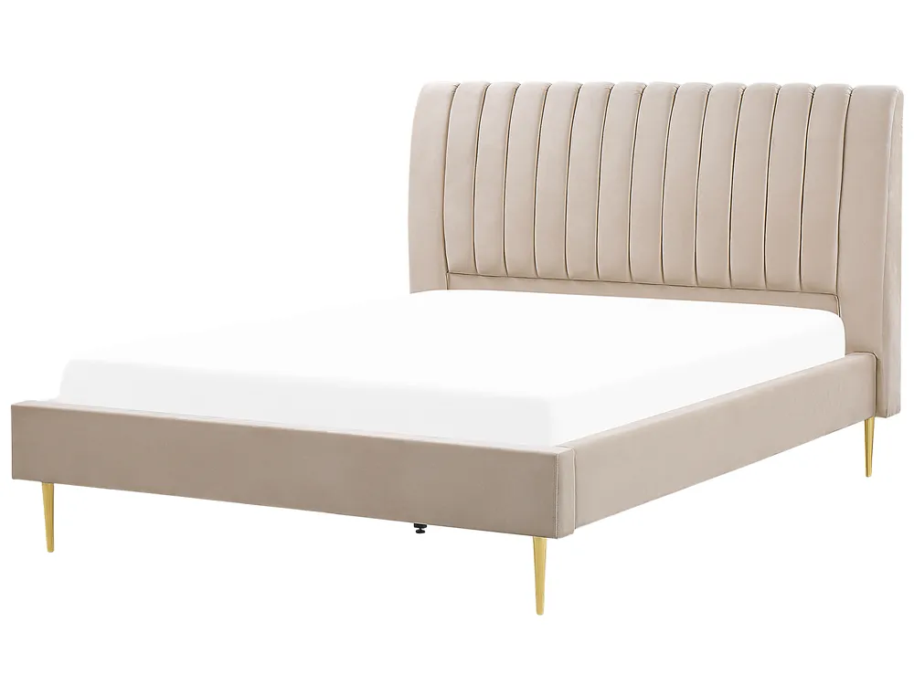 Velvet EU Bed Beige MARVILLE Various Sizes