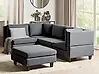 Modular Corner Sofa 4 Seater UNSTAD with Ottoman Fabric Dark Grey Right Hand