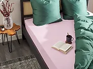 Fitted Sheet JANBU 90 x 200 cm Cotton Pastel Pink_1179450