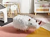 Animal Stool WOOLLY Rhino Faux Fur White