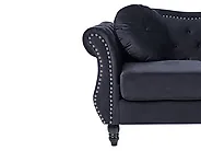Sofa dla 2 osób SKIEN Welur Czarny_1171190