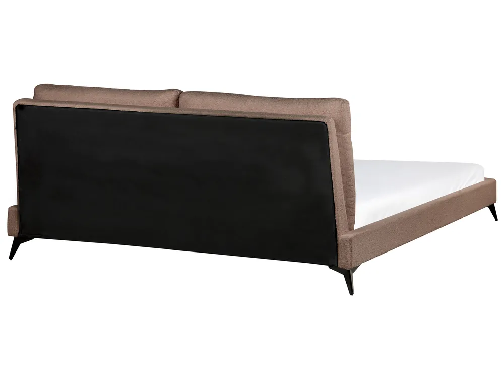 Bed Boucle MELLE 180 x 200 cm (EU Super King) Brown_965718