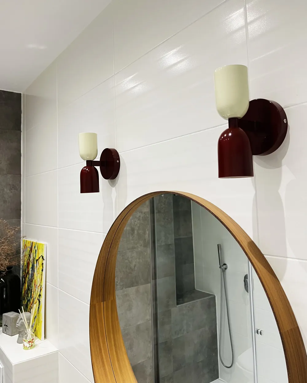 Set of 2 Wall Lamps TOPI Metal Red_1175590