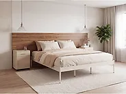 Bed Metal VAURS 180 x 200 cm (EU Super King) Light Beige_1165404