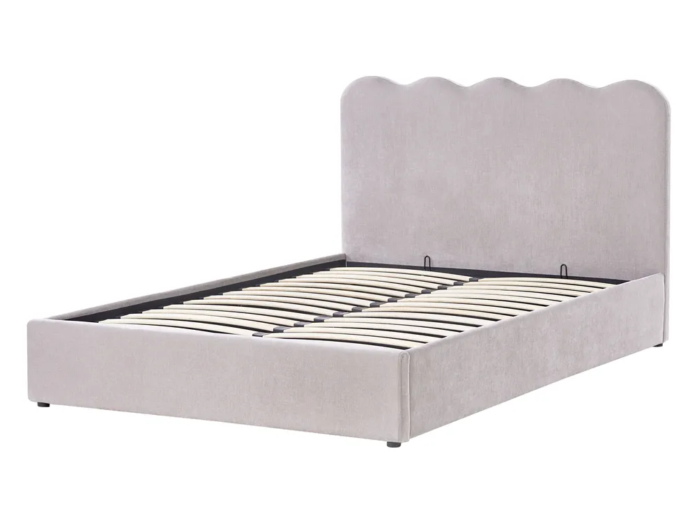 Ottoman Bed NANTERRE Chenille Taupe 140 x 200 cm (EU Double)_1019569