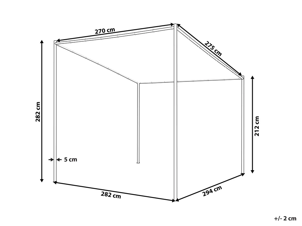 Gazebo VIMINO 282 cm 294 cm Metal Beige_866415
