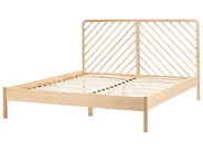 Bed Pine Wood SEPHOS 160 x 200 cm (EU King Size) Light Brown_1080034