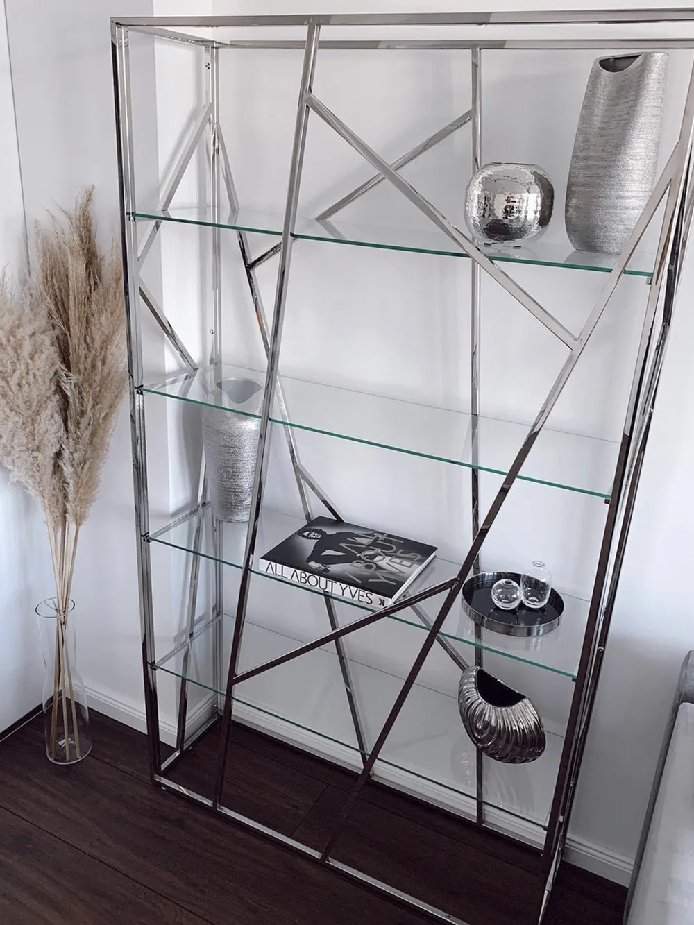 4 Tier Shelving Unit HOXIE 175 cm Metal Silver_815208