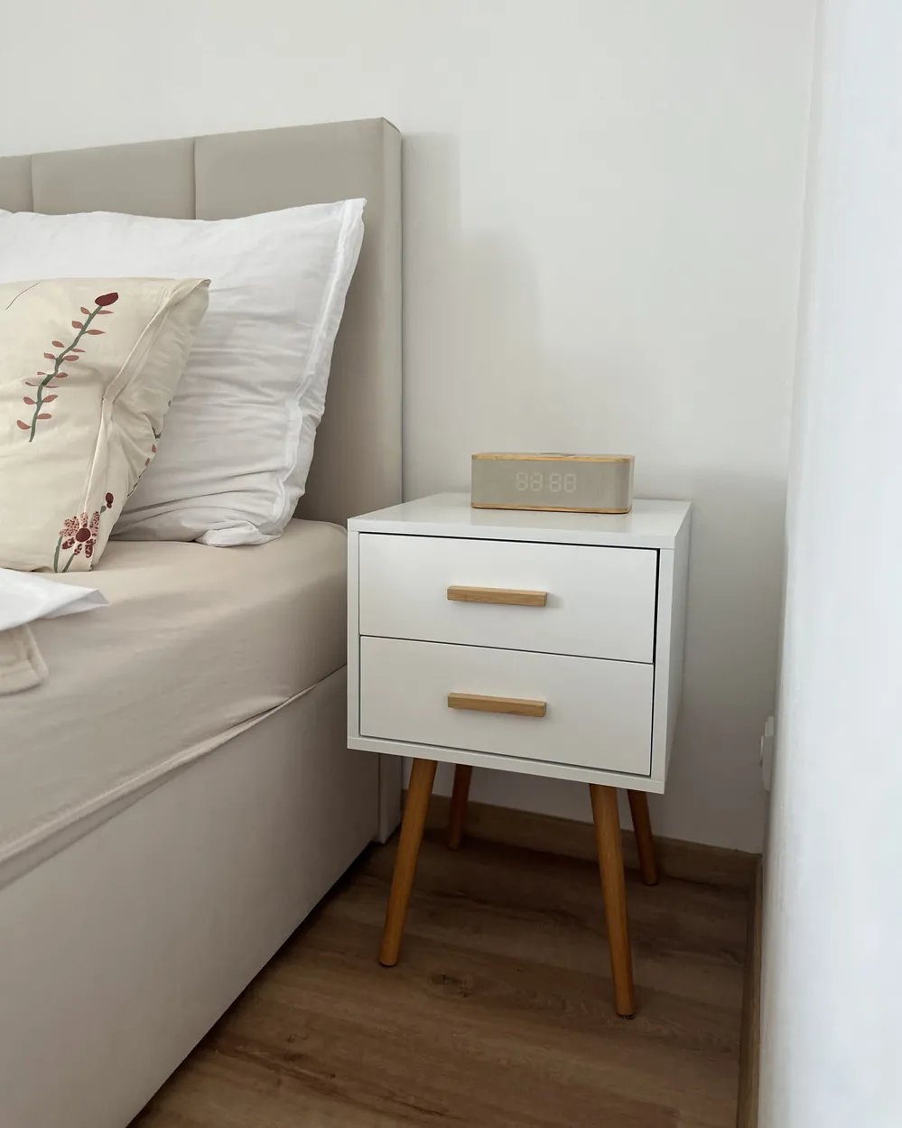 2 Drawer Bedside Table ALABAMA White_877272