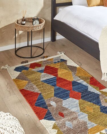 Wool Kilim Area Rug 80 x 150 cm Multicolour ARZAKAN