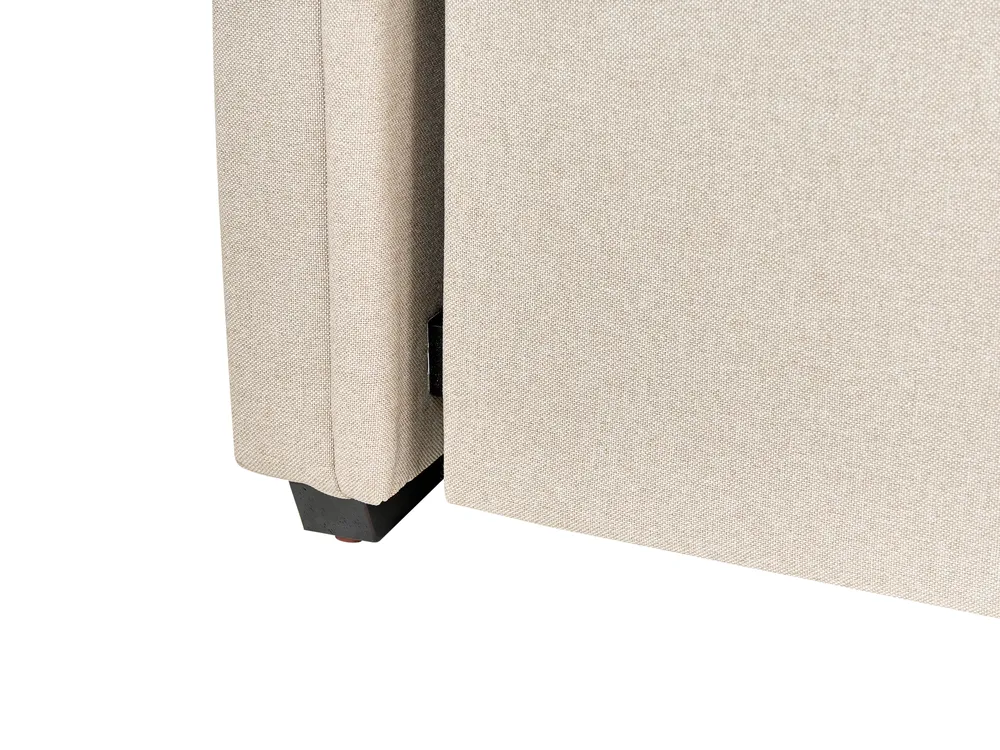 Lit gigogne Tissu LIBOURNE 90 x 200 cm Beige_729657