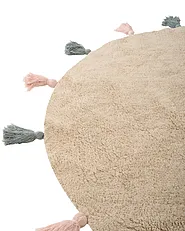 Kids Rug KODINHI  Beige ø 120 cm Cotton_1155063
