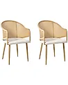 Set of 2 Dining Chairs WEIMAR Metal Light Brown