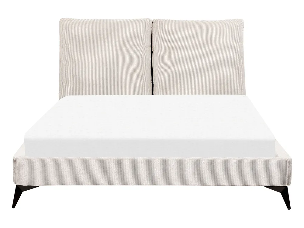Bett mit Lattenrost Cord MELLE 140 x 200 cm Hellbeige_882185