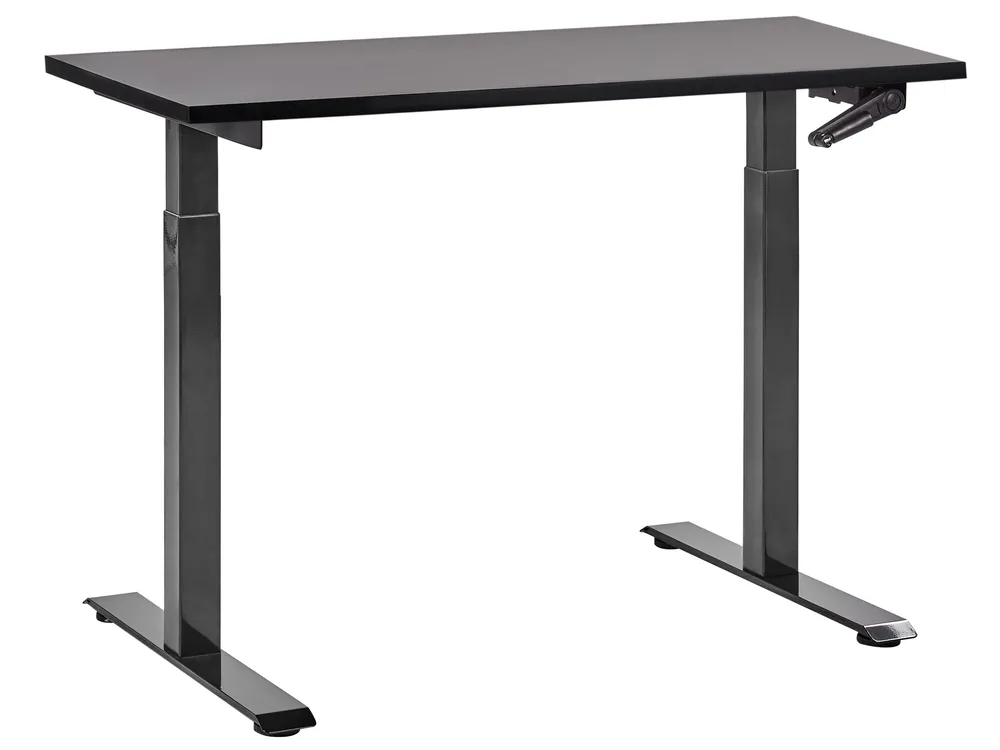 Biurko regulowane manualnie DESTINES 120 cm 72 cm Czarny