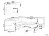 Sofá modular 5 lugares com repousa-pés em tecido castanho à direita UNSTAD_924981
