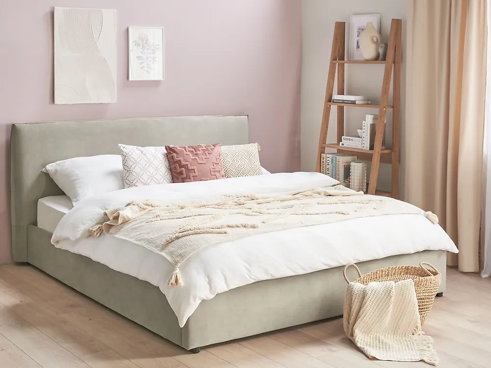 Ottoman Bed LAVAUR Velvet Taupe 180 x 200 cm (EU Super King)_1184763
