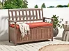 Garden Bench with Cushion SOVANA 120 cm with Storage Acacia Wood Red