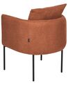 Fauteuil en lin synthétique marron doré MALMOS_931328