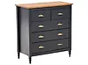 5 Drawer Chest SHILLINGTON Pine Wood Black