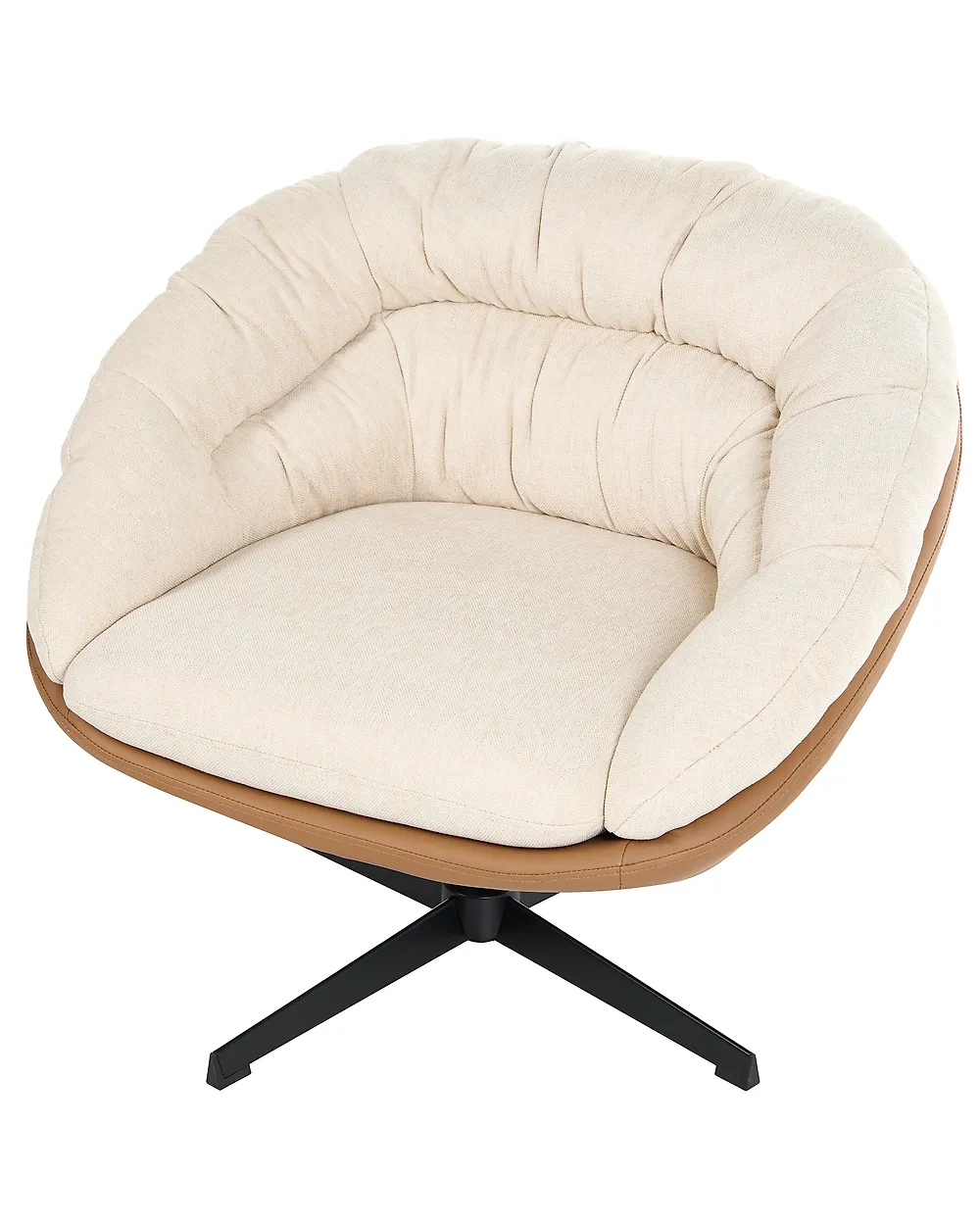Swivel Armchair TRANUM  Fabric Beige_1165361
